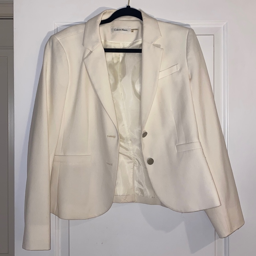Calvin Klein Off White Blazer Size 12